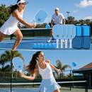Blue Fiberglass Pickleball Paddle Set - 4 Minimalist Paddles, 8 Balls, and 2 Carry Bags for Outdoor Play-4