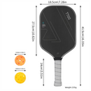 Grey T700 Carbon Fiber Pickleball Paddle Set - 16mm Textured Matte Finish with Oxford Carry Bag & PE Balls-3