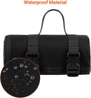 200x75CM Black Outdoor Tactical Roll-Up Shooting Mat - MOLLE Webbing & Stake Down Eyelets - Portable Waterproof Ground Pad for Field Training, Camping & Picnic-3