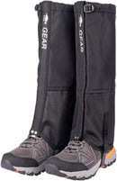 Black Breathable Nylon Waterproof Hiking Leg Gaiters and Snow Boot Gaiters (Fleece Lining) - Unisex Adjustable Sand & Mud Protection for Mountaineering & Desert Trekking, M Size-1