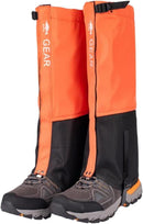 Orange Breathable Nylon Waterproof Hiking Leg Gaiters and Snow Boot Gaiters (Fleece Lining) - Unisex Adjustable Sand & Mud Protection for Mountaineering & Desert Trekking, XL Size-1