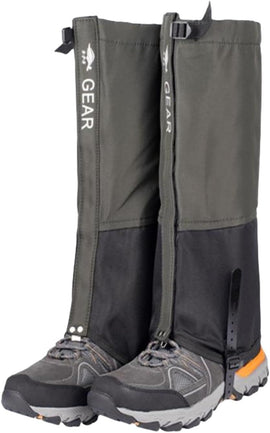 Green Breathable Nylon Waterproof Hiking Leg Gaiters and Snow Boot Gaiters (Fleece Lining) - Unisex Adjustable Sand & Mud Protection for Mountaineering & Desert Trekking, XL Size