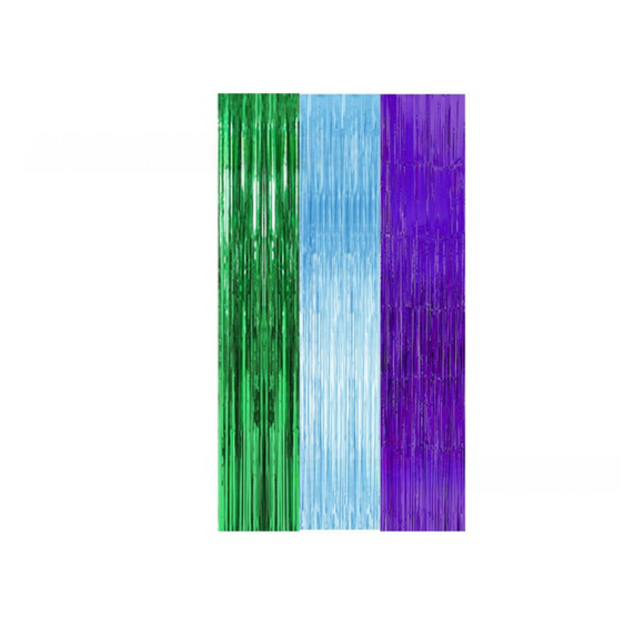 5-piece Purple Laser Tinsel Foil Fringe Curtain - 1*1m Metallic Party Streamer Backdrop for Birthday, Wedding, Christmas, New Year & Event Decoration - Shimmering Photo Booth & Doorway Prop