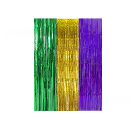 5-piece Red Laser Tinsel Foil Fringe Curtain - 1*1m Metallic Party Streamer Backdrop for Birthday, Wedding, Christmas, New Year & Event Decoration - Shimmering Photo Booth & Doorway Prop - 0