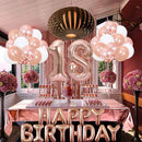 Rose Gold 18th Birthday Balloon Decoration Set - Foil Number Balloons, Happy Birthday Letter Banner, Tassel Curtain, Confetti Balloons, Latex Balloons & Tape - Complete Party Decor Kit for 18th, 21st, 30th  Birthdays-2