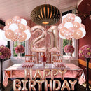 Rose Gold 21th  Birthday Balloon Decoration Set - Foil Number Balloons, Happy Birthday Letter Banner, Tassel Curtain, Confetti Balloons, Latex Balloons & Tape - Complete Party Decor Kit for 18th, 21st, 30th  Birthdays-2
