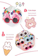 Pink Novelty Birthday Glasses - Fun Cake Design Party Props - Durable Plastic, Comfortable Fit, Unisex - Perfect for Kids and Adults Birthday Celebrations and Photo Booths-4