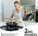 2-Pack Striped Adjustable Apron - Cross-Neck Bib Work Apron for Restaurant Catering Gardening(Gray fine stripes + black thick stripes)-5
