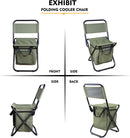 3-in-1 Camouflage Large Portable Folding Camping Chair with Zippered Cooler Bag and 35*35cm Thick Plush Seat Cushion, Outdoor Fishing and Picnic Stool with Backrest and 25 *27 *18.5cm Insulated Storage Pocket-6