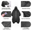 3-in-1 Brown Camping Rain Poncho / Outdoor Shelter Tarp / Ground Sheet (82.7 x 55 inch) with 2 Pairs Rain Shoe Covers - Large Backpack Coverage, Drawstring Hood and Carry Bag for Hiking Trekking Cycling Use-2