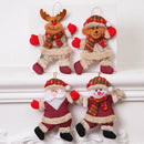 4-Piece Christmas Hanging Plush Ornaments Set - Classic Santa Claus, Snowman, Reindeer & Bear Tree Decor, Christmas in July, Winter Christmas, Yulefest, Secret Santa Gift-1