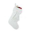 18 Inch Oversized White Luxury Velvet Christmas Stocking with Bow & Loop, Fireplace Hanging Gift Bag, Holiday Mantel Decor and Present Holder-1