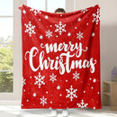 Christmas Flannel Throw Blanket and Santa Curtain Tieback Set, 150*130cm Thick Fleece Sofa Blanket with 2 Plush Santa Velcro Curtain Holders for Holiday Home Decor-5