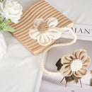 Beige-Brown Rustic Flower Curtain Tiebacks Set of 2, Handcrafted Fabric Daisy Curtain Holdbacks, No Drill Flexible Curtain Rope Buckles, Farmhouse Curtain Accessories for Sheer and Blackout Curtains-2