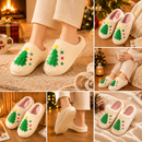 Christmas Home Comfort Set with Flannel Throw Blanket 130x150cm, Plush Indoor Slippers AU 4-5 and Santa Curtain Tiebacks, Cozy Holiday Gift Bundle-3