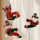 Christmas Santa Curtain Tiebacks Set of 2, Festive Plush Curtain Holders for Window Drapes, Holiday Home Decor-2