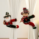 Christmas Santa Curtain Tiebacks Set of 2, Festive Plush Curtain Holders for Window Drapes, Holiday Home Decor-3
