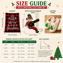 Christmas Home Comfort Set with Flannel Throw Blanket 130x150cm, Plush Indoor Slippers AU 10-11 and Snowman Curtain Tiebacks Set of 2, Festive Holiday Gift Bundle-6