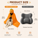 Carrot Hooded Blanket with Sakura Pink Memory Foam Lumbar Support Pillow, Cozy Wearable Throw Blanket and Ergonomic Back Cushion Set for Office, Home, Study and Relaxation-6