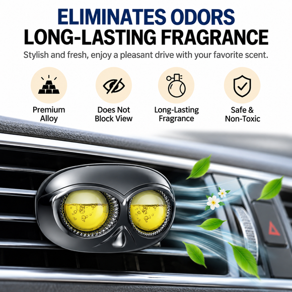 Red Owl Car Air Vent Perfume Ornament with Rotatable Clip - Refillable Fragrance System & Premium Alloy Interior Decor