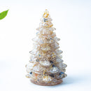 Jelly-like Iridescent Resin Crystal Christmas Tree Ornament - 55 x 87mm Decorative Mixed Gemstone Style Tabletop Tree for Festive Home Decor Gift Giving-6