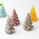 Colourful Cat eye Resin Crystal Christmas Tree Ornament - 55 x 87mm Decorative Mixed Gemstone Style Tabletop Tree for Festive Home Decor Gift Giving-3