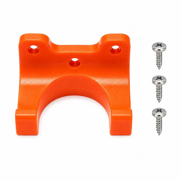 5PCS Orange Garden Tool Holder with Mounting Screws - Double Hooks Wall Storage Bracket, Compact Garden Tool Organiser for Shovels, Rakes and Hand Tools