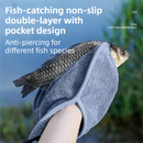2 Pack Microfibre Fishing Towel with Overlapping Pocket & Carabiner Clip - 24 x 24cm Thickened Absorbent Fish Handling Cloth for Lure Fishing and Outdoor Angling-1