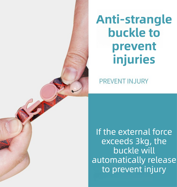 Style 4 Adjustable Anti-suffocation Cat Collar with Bell (15 to 30cm) -  Lightweight Printed Kitten Breakaway Neck Collar, Quick Release Safety Buckle, Colourful Pet Accessories, Style 1
