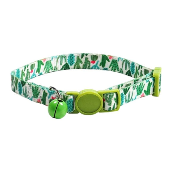 Style 7 Adjustable Anti-suffocation Cat Collar with Bell (15 to 30cm) -  Lightweight Printed Kitten Breakaway Neck Collar, Quick Release Safety Buckle, Colourful Pet Accessories, Style 1