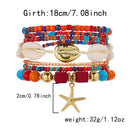 Black Bohemian Layered Beach Bracelet Set (Boxed) - 8 PCS Women's Stackable Clay Beaded Bracelets with Cowrie Shells & Starfish Charm, Eco-Friendly Coastal Summer Holiday Jewellery-3
