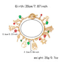 #3 Christmas Charm Colourful Beaded Bracelet for Women (Boxed) - Zinc Alloy Holiday Jewellery Gift with Christmas Tree, Santa Claus, Snowflake and Snowman Pendants-3