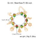2-Piece Christmas Charm Colourful Beaded Bracelets Set for Women (Boxed) - Zinc Alloy Holiday Jewellery Gift with Christmas Tree, Santa Claus, Snowflake and Snowman Pendants-5