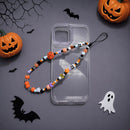 2-Pack Halloween Beaded Phone Charm - Cute Acrylic Pumpkin Skull Lanyard - Decorative Mobile Phone Accessory with Strap Loop - Spooky Festival Gift Suitable for couples-4