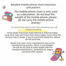 2-Pack Halloween Beaded Phone Charm - Cute Acrylic Pumpkin Skull Lanyard - Decorative Mobile Phone Accessory with Strap Loop - Spooky Festival Gift Suitable for couples-7