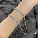 Blue Zircon Tennis Bracelet -Adjustable Extender, Elegant Crystal Jewelry Gift for Women-6