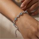 Blue Zircon Tennis Bracelet -Adjustable Extender, Elegant Crystal Jewelry Gift for Women-7
