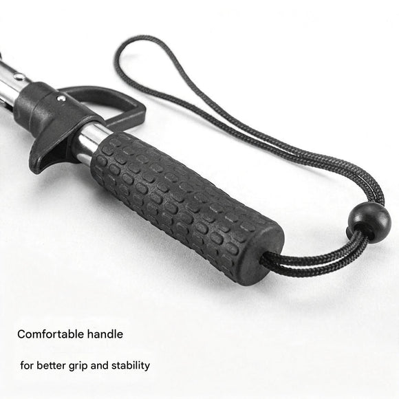 Stainless Steel Fishing Lip Gripper - 22cm Non-Slip Handle & Jaw Control, One-Handed Fish Holder  for Angling Boating