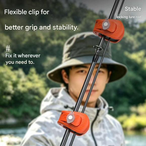 2 Pack Orange Magnetic Fishing Rod Holder Clip -  ABS Lure Rod Fastener with EVA Padding and Magnetic Hook Keeper for Kayak and Boat Storage