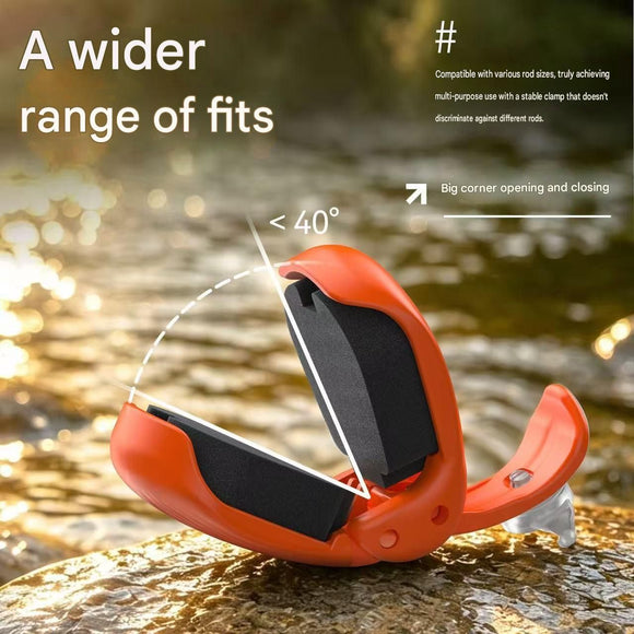 2 Pack Orange Magnetic Fishing Rod Holder Clip -  ABS Lure Rod Fastener with EVA Padding and Magnetic Hook Keeper for Kayak and Boat Storage