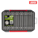 Black Large Size 19.8cm Fishing Lure Storage Box - Double Sided PP Tackle Organizer with Drainage System - Durable Hard Case for Minnows, Crankbaits, Hooks-1