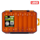 Orange Large Size 19.8cm Fishing Lure Storage Box - Double Sided PP Tackle Organizer with Drainage System - Durable Hard Case for Minnows, Crankbaits, Hooks-1