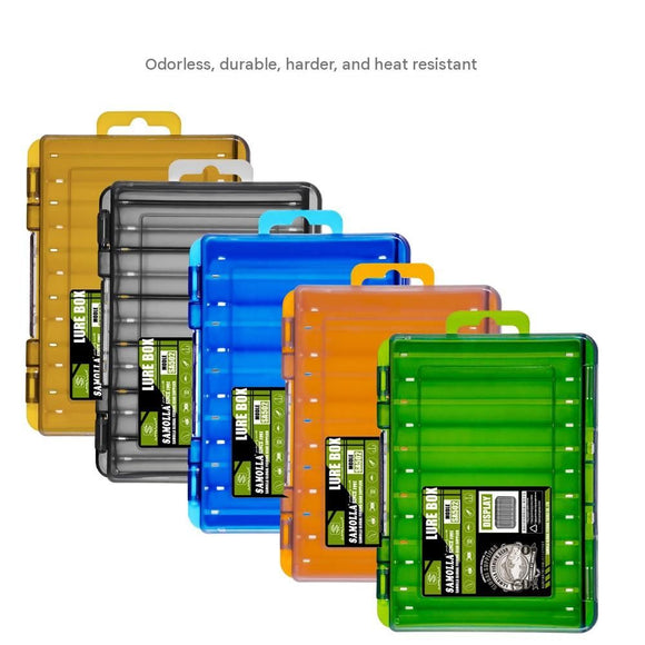 Orange Large Size 19.8cm Fishing Lure Storage Box - Double Sided PP Tackle Organizer with Drainage System - Durable Hard Case for Minnows, Crankbaits, Hooks