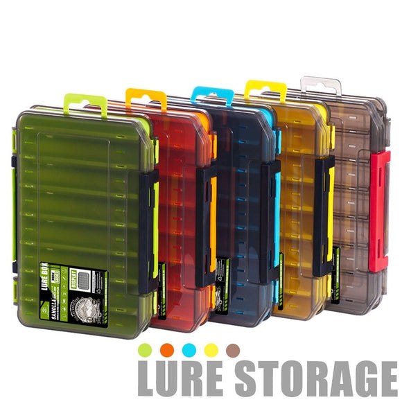 Blue Large Size 19.8cm Fishing Lure Storage Box - Double Sided PP Tackle Organizer with Drainage System - Durable Hard Case for Minnows, Crankbaits, Hooks