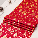 Red Festive Christmas tree-Print Christmas Table Runner - 28x200cm Polyester Table Decoration, Ideal for Christmas Parties and Home Decor-1