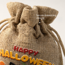 6 Pack Halloween Burlap Drawstring Bags - Assorted Printed Treat and Gift Pouches for Candy, Party Favours, Halloween Events and Seasonal Storage-5