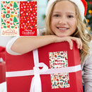 (Style 2) 50 Sheet Christmas Gift Sealing Sticker Set with 100 Stickers - 100 x 50 mm Rectangular Holiday Labels for Gift Boxes, Wrapping, Packaging and Envelopes-6