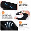 2 Pair Cooling Arm Sleeves with Thumb Hole - Black 38-40cm Breathable Stretch Sun Sleeves for Cycling, Running, Hiking, Fishing, Driving and Outdoor Activities-3