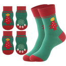 Matching Christmas Socks Set for Adult and Dog- Christmas Tree Design with One Pair Adult Socks and One Set S Size Anti Slip Pet Socks for Festive Photos and Holiday Wear-1