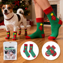 Matching Christmas Socks Set for Adult and Dog- Christmas Tree Design with One Pair Adult Socks and One Set M Size Anti Slip Pet Socks for Festive Photos and Holiday Wear-3